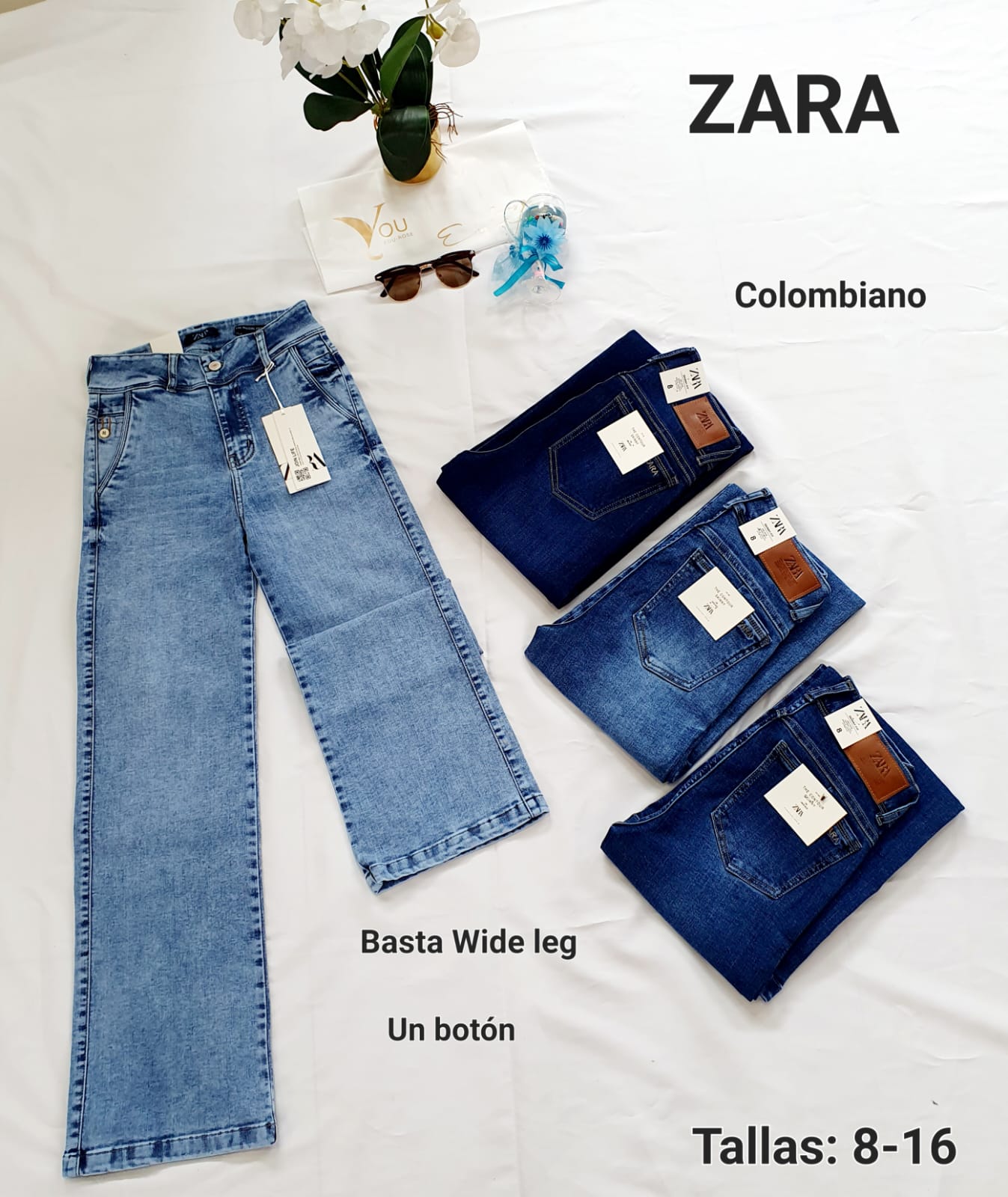 Pantalón jeans  para mujer en pantalón ancho y tubo toda talla y coleres🛍️