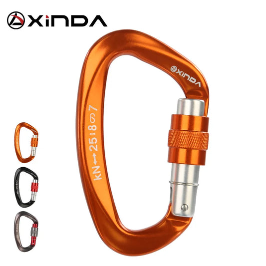 Xinda 25kN D Shape Safety Carabiner with Safety Buckle for Climbing, Roofing