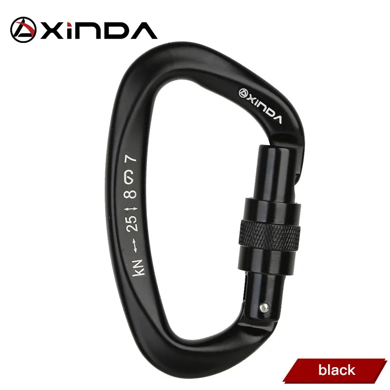 Xinda 25kN D Shape Safety Carabiner with Safety Buckle for Climbing, Roofing