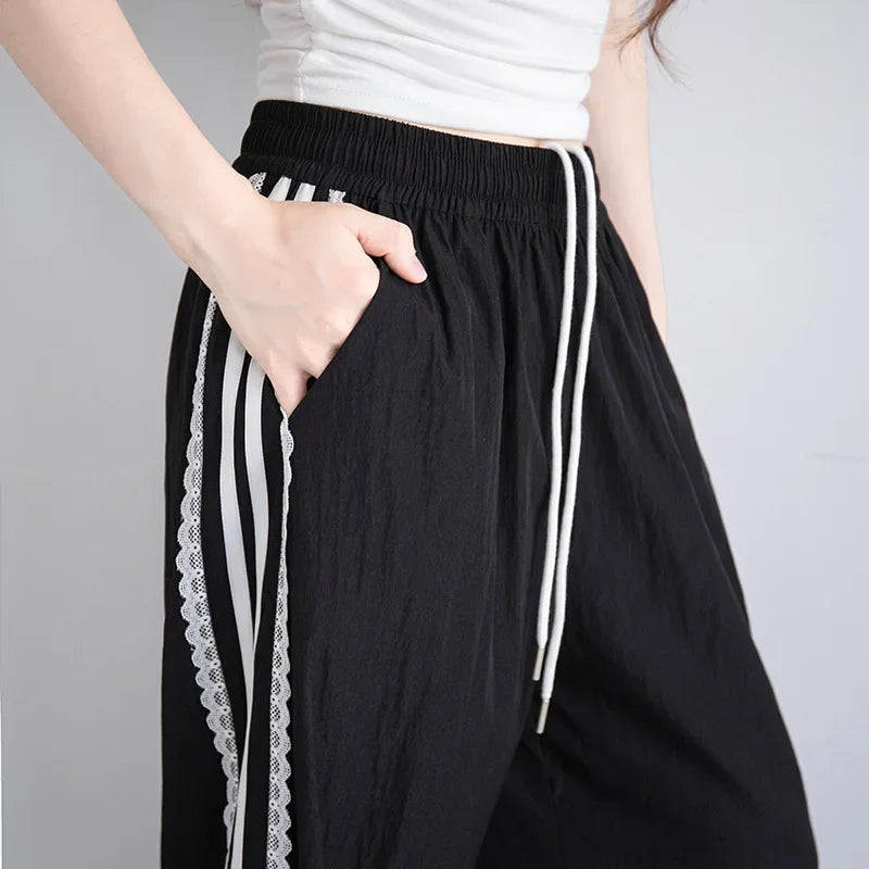 Pantalones deportivos de cintura alta para mujer,