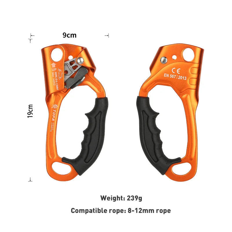 Dispositivo de ascenso manual SRT para escalada en TECHOS.SRT Manual Ascender Device for ROOF Climbing